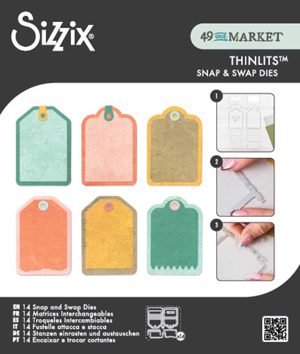 49 & Market / Sizzix Thinlits Snap & Swap Dies - Mini Tags [667206]