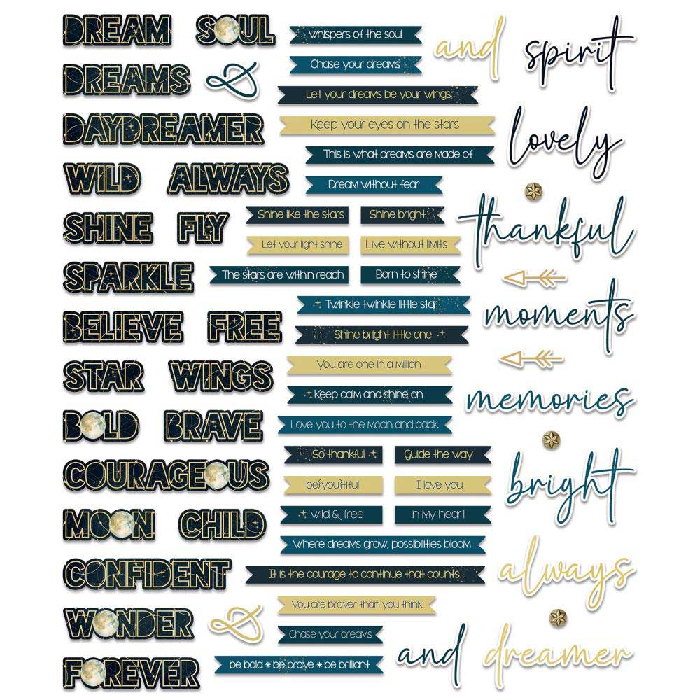 49 & Market Starlight Dreams Collection - Chipboard Words [DSD-30709] - Image 2