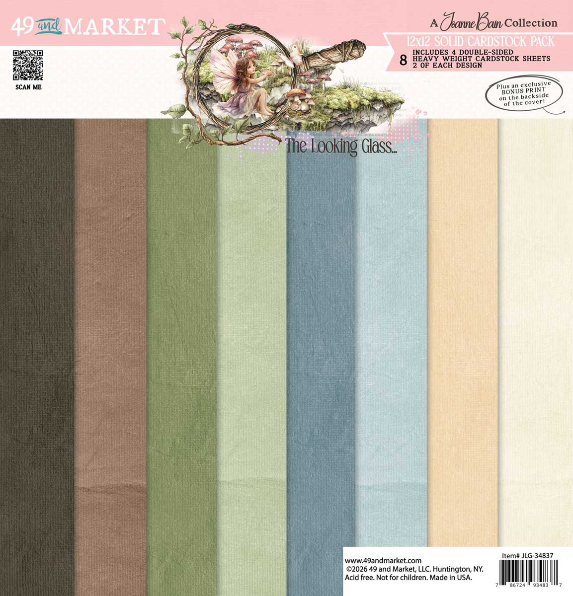 49 & Market The Looking Glass Collection - 12" x 12" Solid Cardstock Pack [JLG-34837]