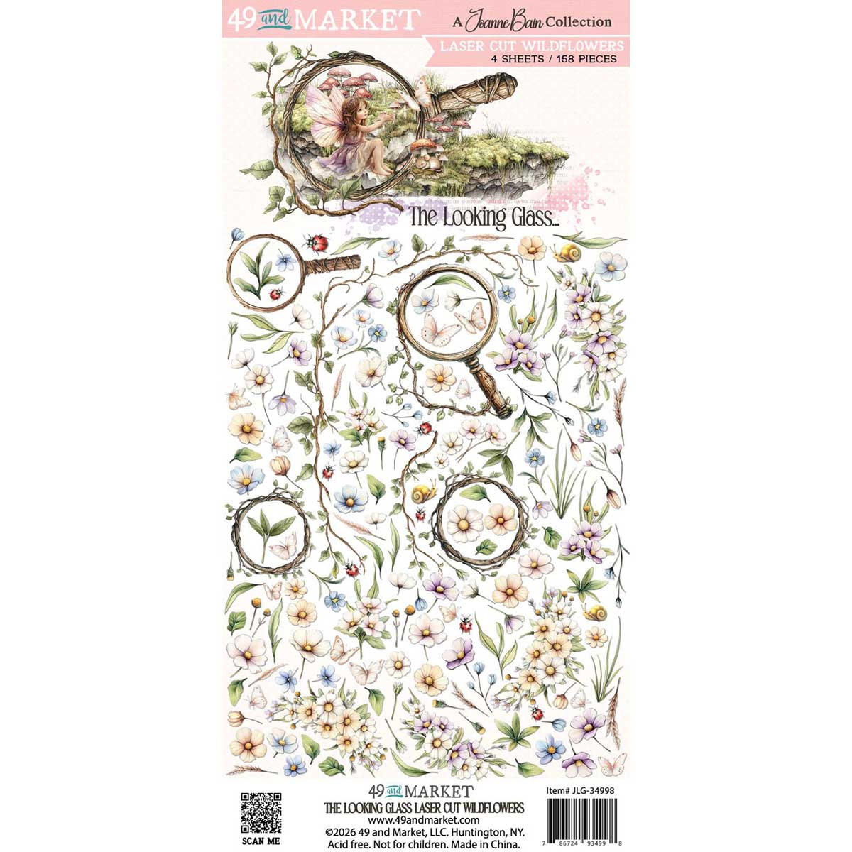 49 & Market The Looking Glass Collection - Laser Cut Wildflowers [JLG-34998]