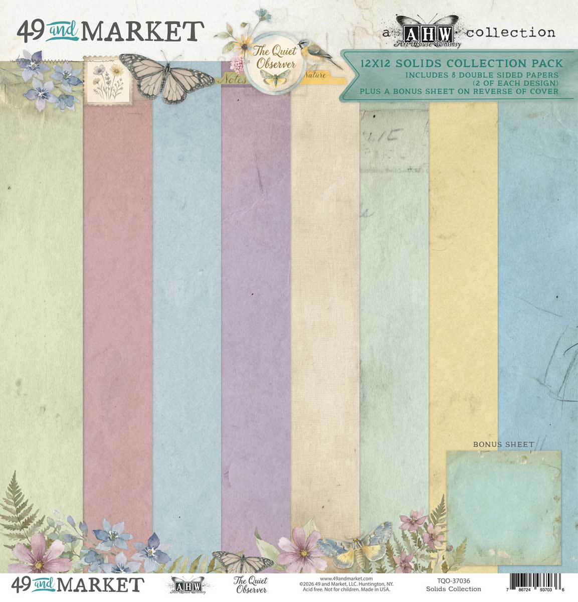 49 & Market The Quiet Observer Collection - 12" x 12" Solids Collection Pack [TQO-37036]