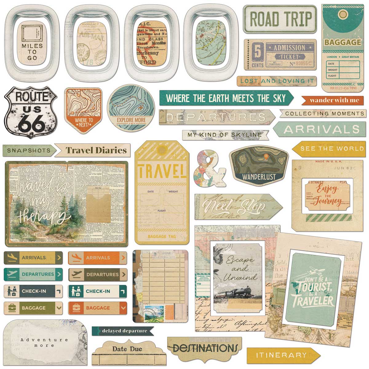 49 & Market Travel Diaries Collection - Chipboard Elements [MTD-35940] - Image 3
