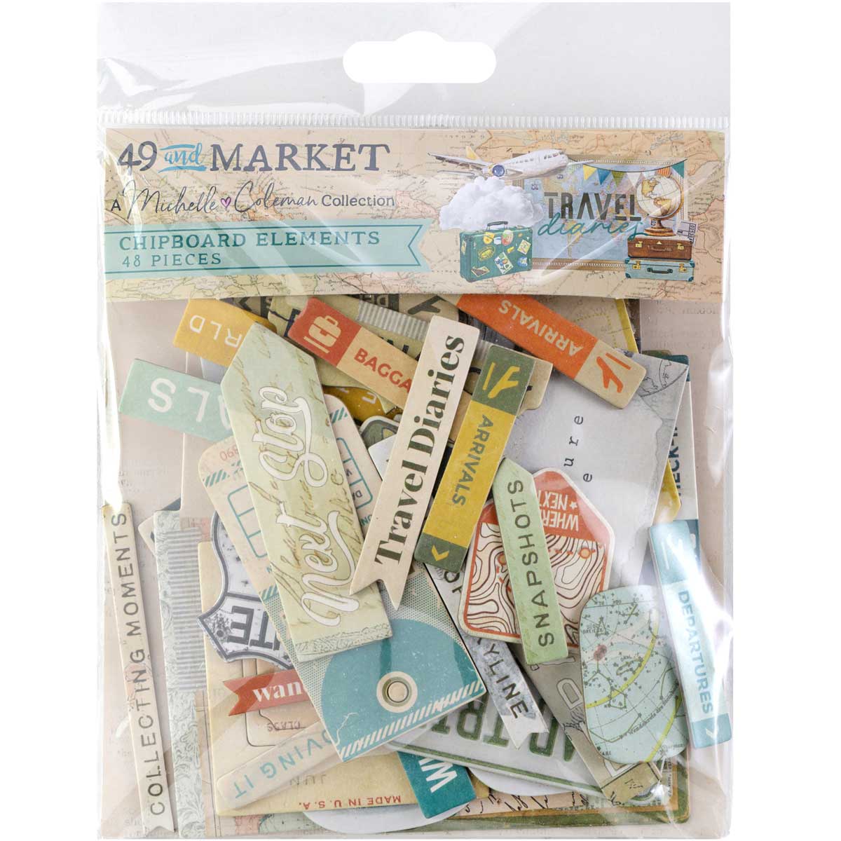 49 & Market Travel Diaries Collection - Chipboard Elements [MTD-35940]