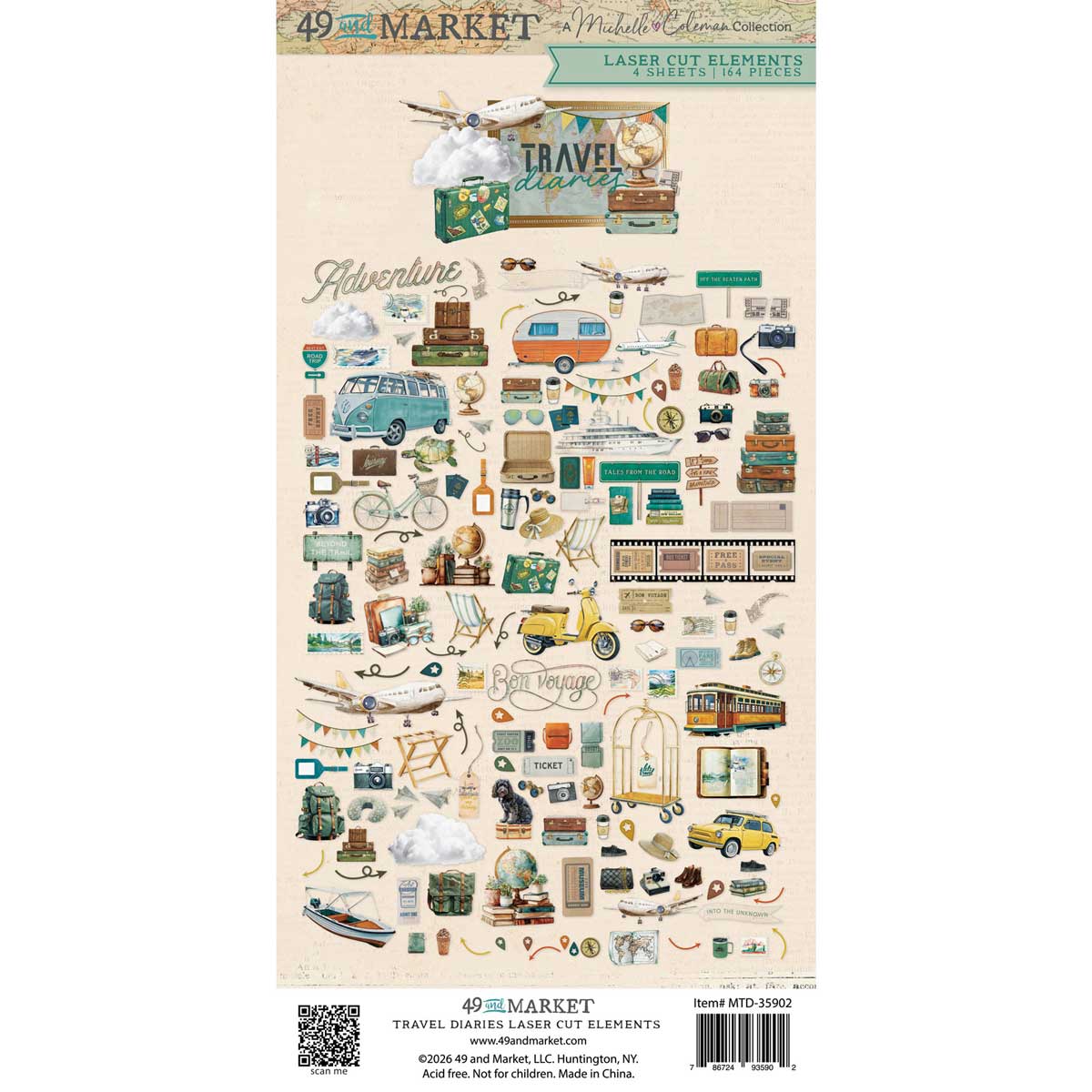 49 & Market Travel Diaries Collection - Laser Cut Elements [MTD-35902]