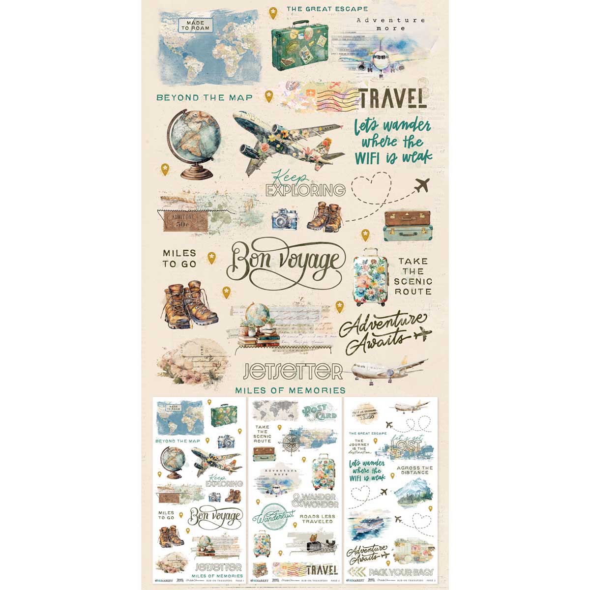 49 & Market Travel Diaries Collection - Rub On Transfer Set [MTD-35896] - Image 2