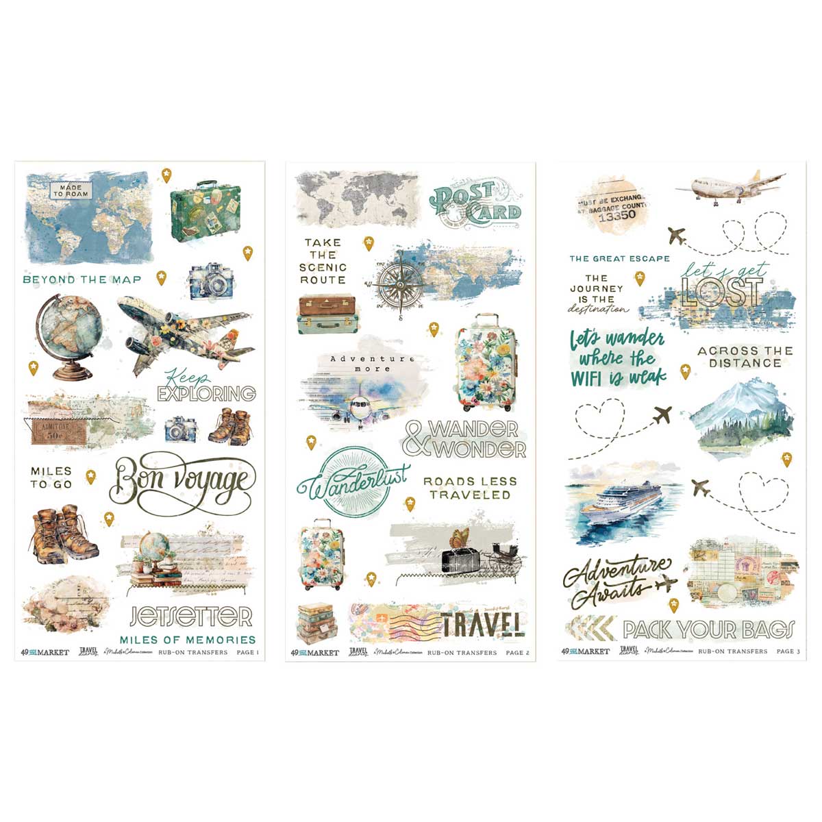 49 & Market Travel Diaries Collection - Rub On Transfer Set [MTD-35896] - Image 3