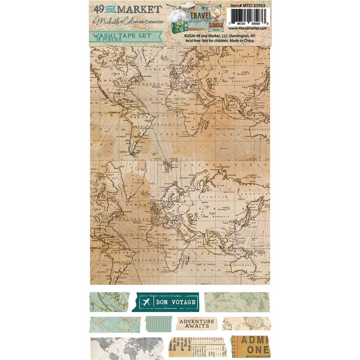 49 & Market Travel Diaries Collection - Washi Tape Set [MTD-35933]