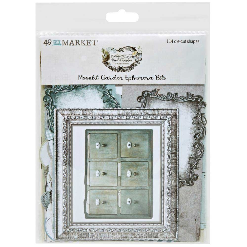 49 & Market Vintage Artistry Moonlit Garden Collection Ephemera Bits [VMG25712]