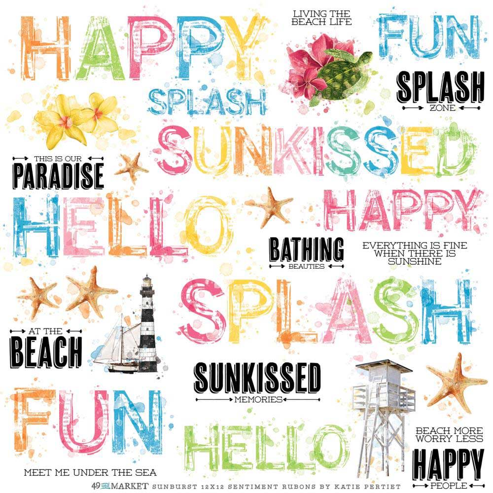 49 & Market Vintage Artistry Sunburst Collection - 12" x 12" Sentiment Rub On Transfer Sheet [SUN-24746] - Image 2