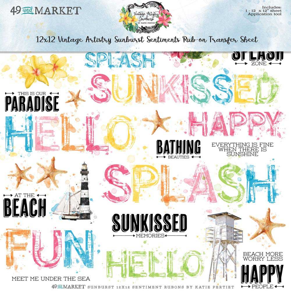 49 & Market Vintage Artistry Sunburst Collection - 12" x 12" Sentiment Rub On Transfer Sheet [SUN-24746]