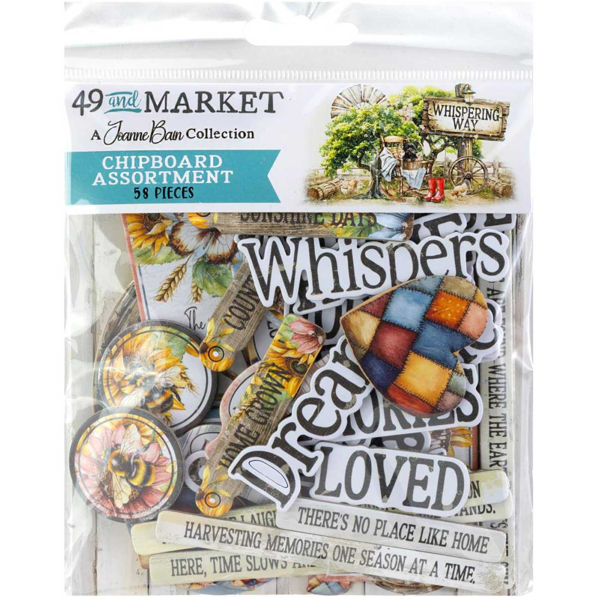 49 & Market Whispering Way Collection - Chipboard Assortment [JWW-34219]