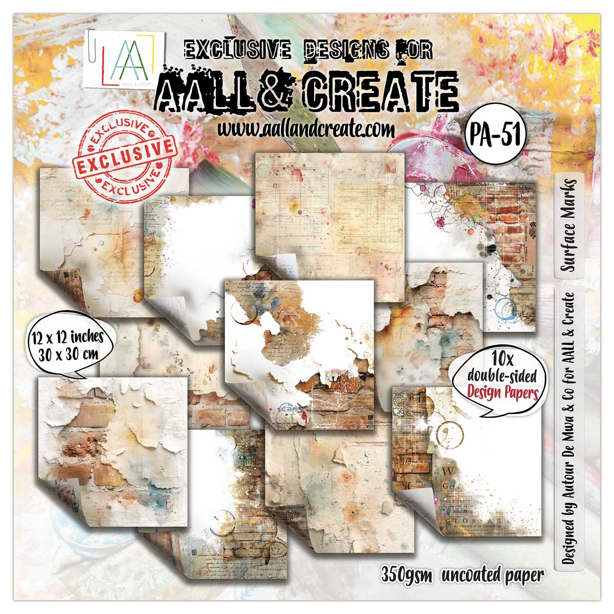 AALL & Create 12" x 12" Design Papers - Surface Marks [PA-51]