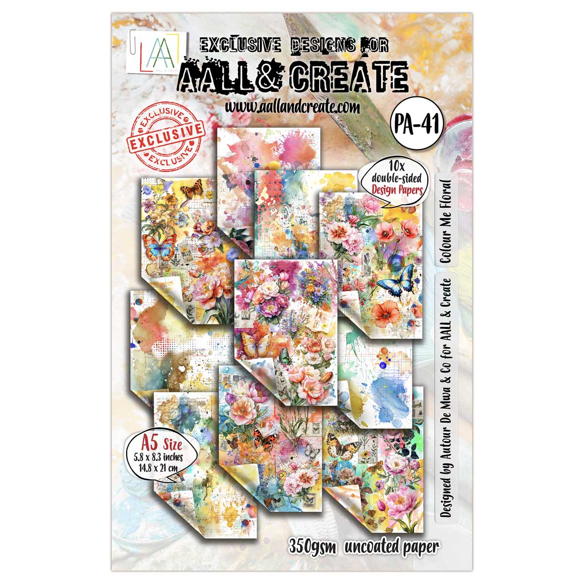 AALL & Create A5 Design Papers - Colour Me Floral [PA-41]