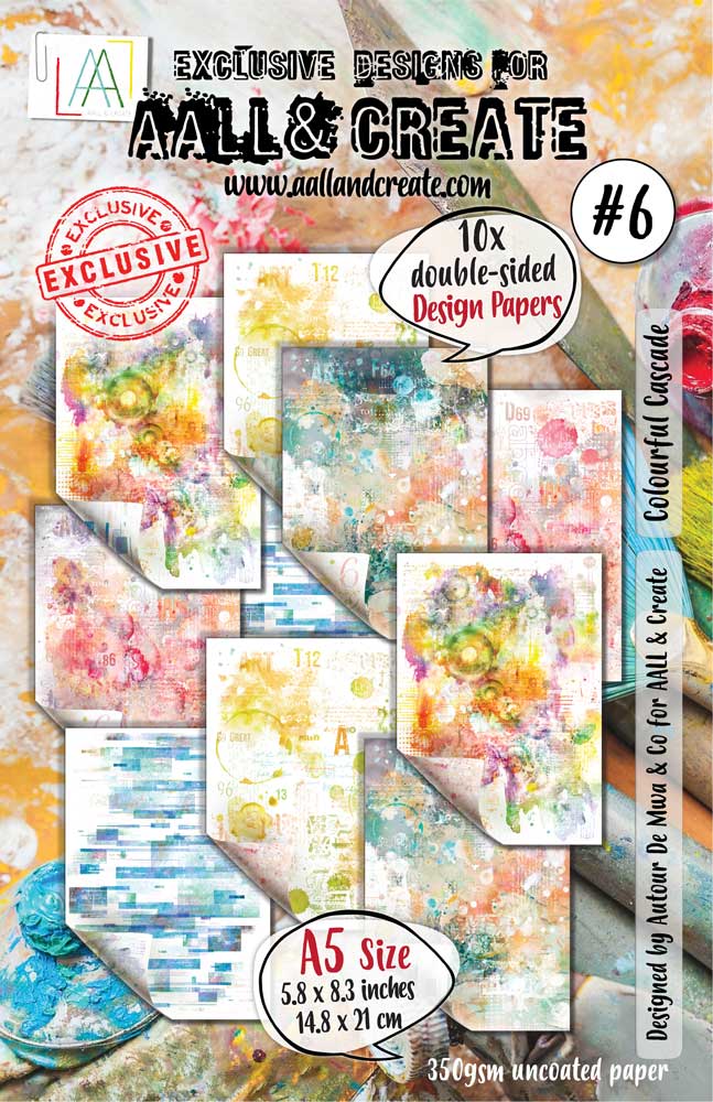 AALL & Create A5 Design Papers - Colourful Cascade #6