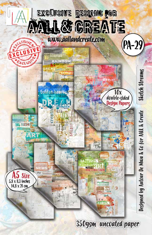AALL & Create A5 Design Papers - Sketch Streams [PA-29] - Joggles.com