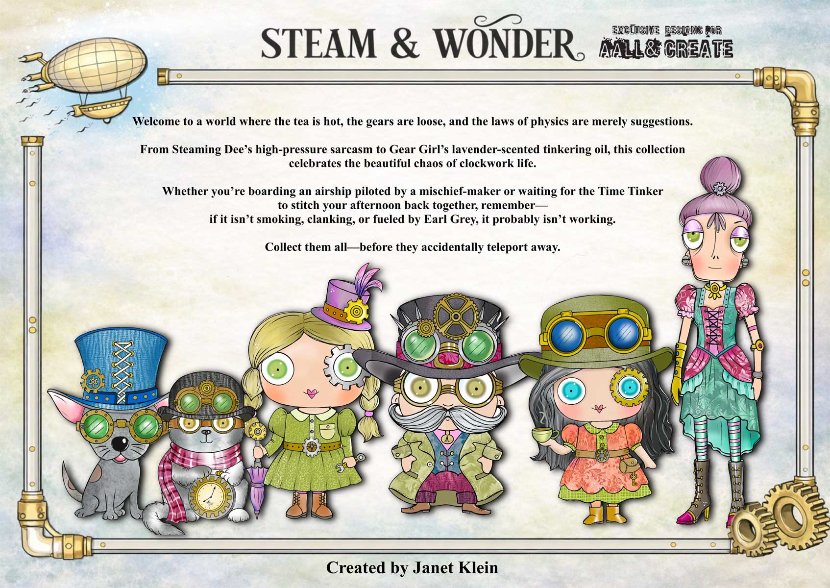 AALL & Create / Janet Klein - Steam & Wonder Stamp Bundle [PCK-JK003] - Image 2