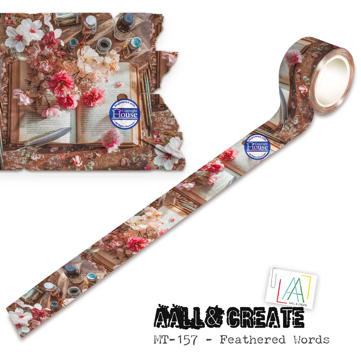 AALL & Create Layer It Up Washi Tape - Feathered Words [MT-157]