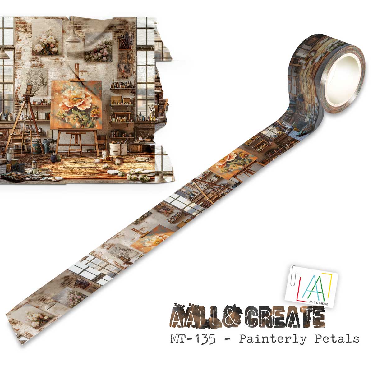 AALL & Create Layer It Up Washi Tape - Painterly Petals [MT-135]