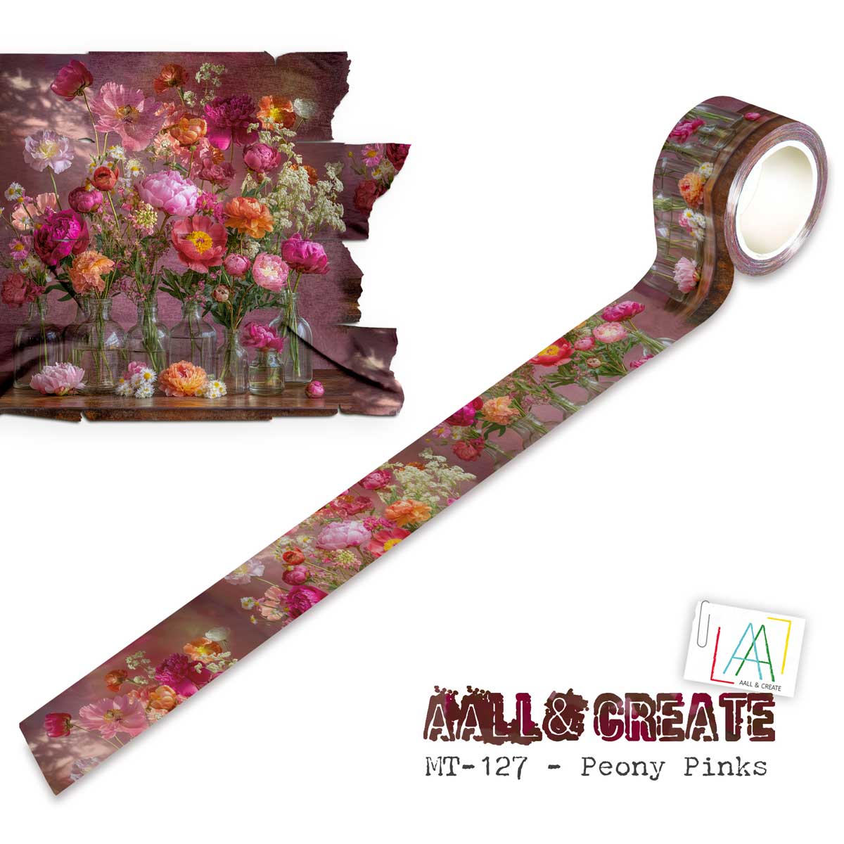AALL & Create Layer It Up Washi Tape - Peony Pinks [MT-127]