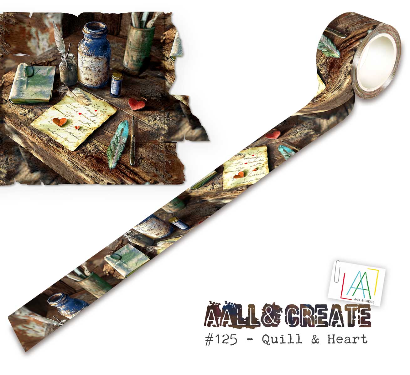AALL & Create Layer It Up Washi Tape - Quill & Heart #125