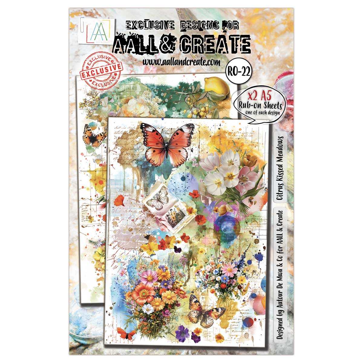 AALL & Create Rub-On Sheets - Citrus Kissed Meadows [RO-22]