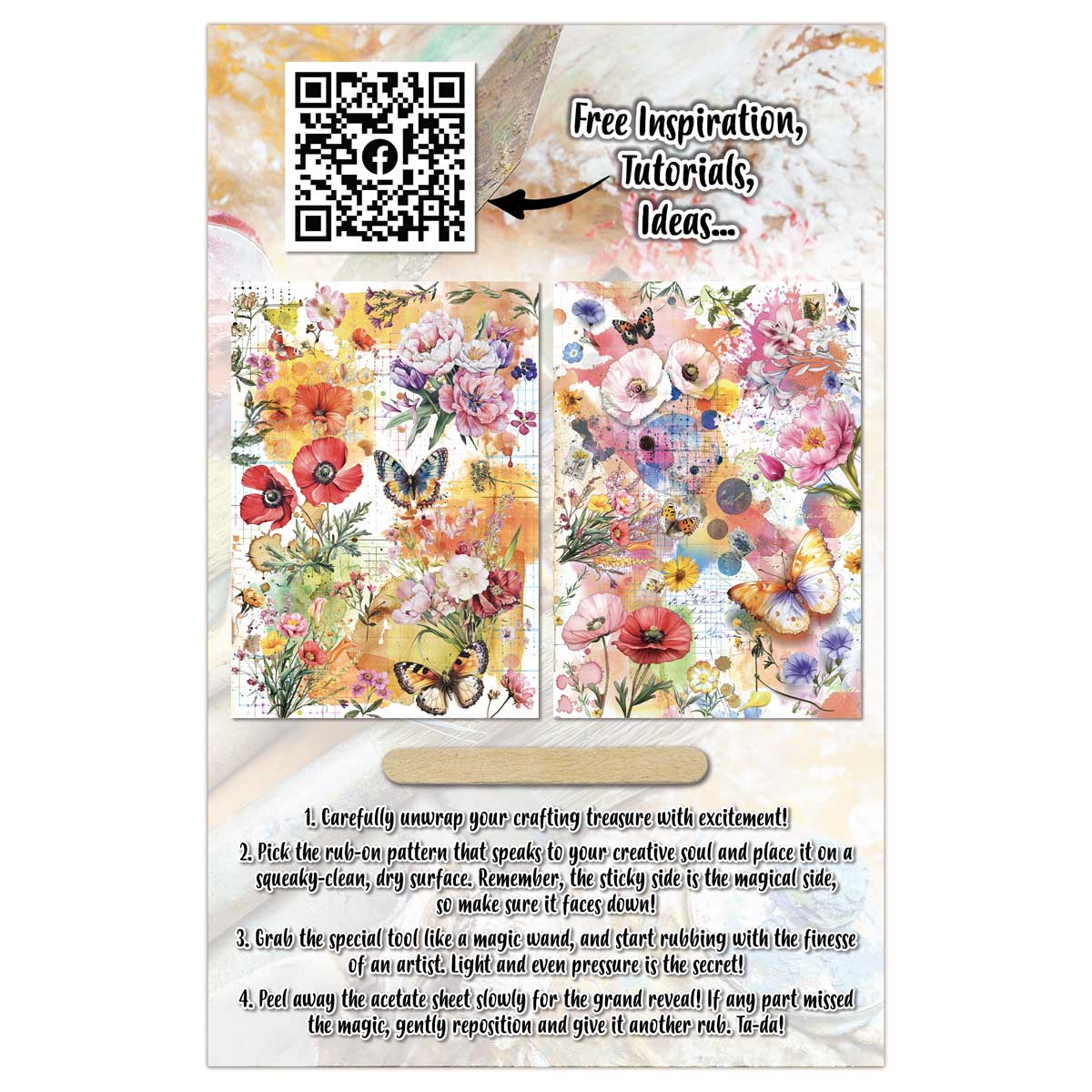 AALL & Create Rub-On Sheets - Dancing Poppies [RO-23] - Image 2