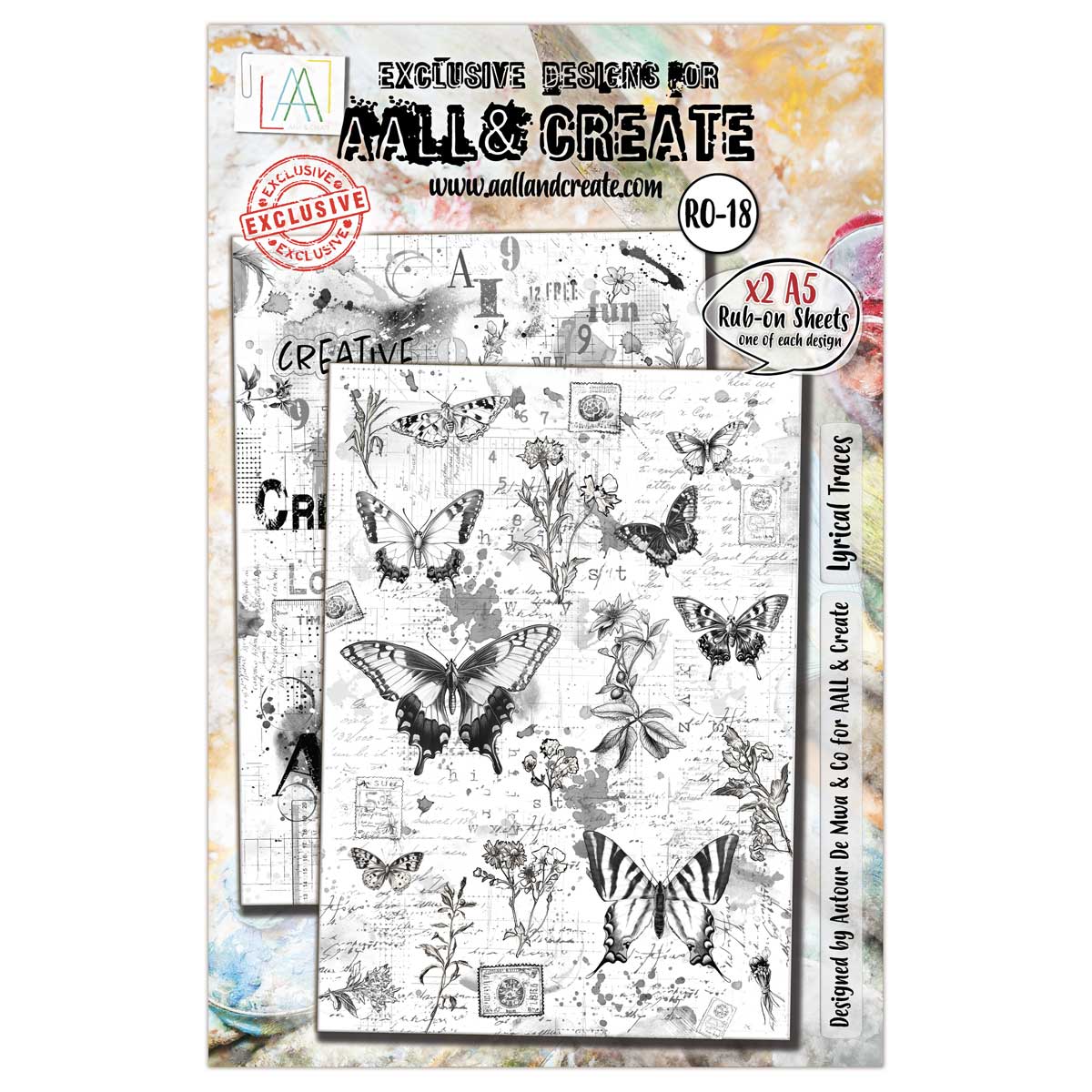 AALL & Create Rub-On Sheets - Lyrical Traces [RO-18]