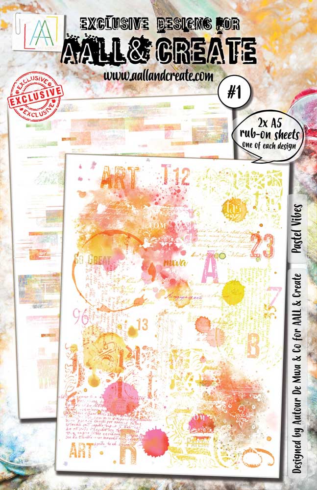 AALL & Create Rub-On Sheets - Pastel Vibes #1
