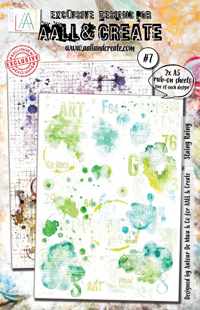 AALL & Create Rub-On Sheets - Stainy Rainy #7