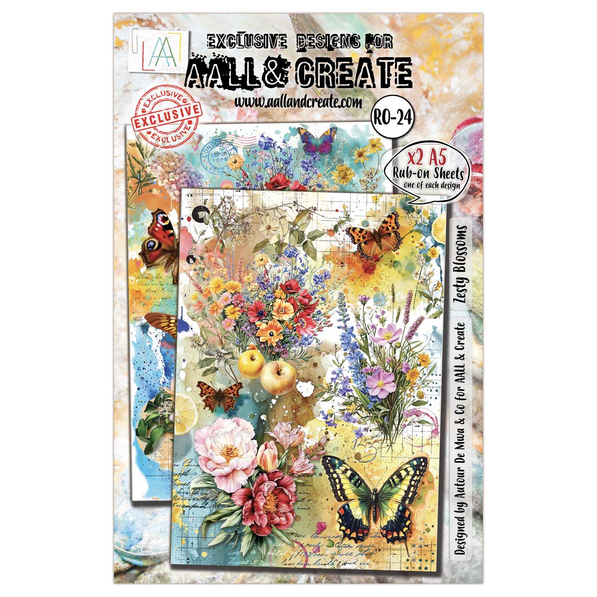 AALL & Create Rub-On Sheets - Zesty Blossoms [RO-24]