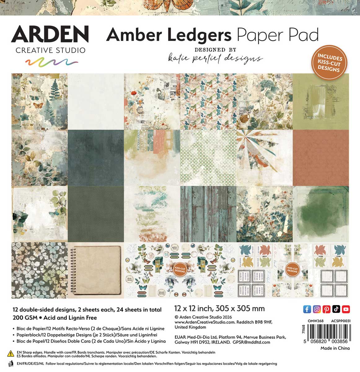 Arden Creative Studio Amber Ledgers Collection - 12" x 12" Paper Pad [ACSPP0031]