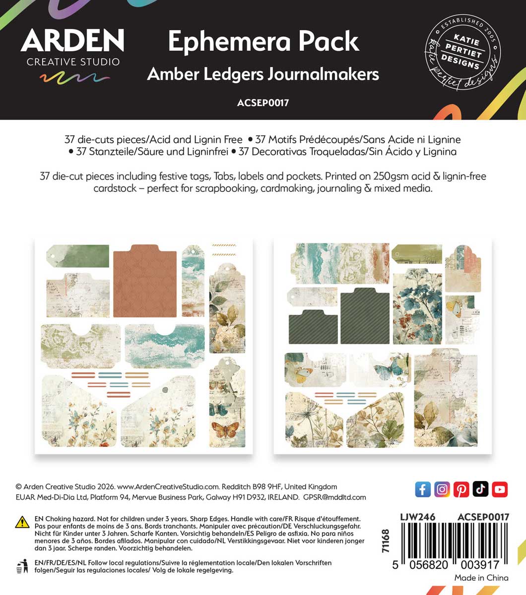 Arden Creative Studio Amber Ledgers Collection - Ephemera Pack - Journalmakers [ACSEP0017]