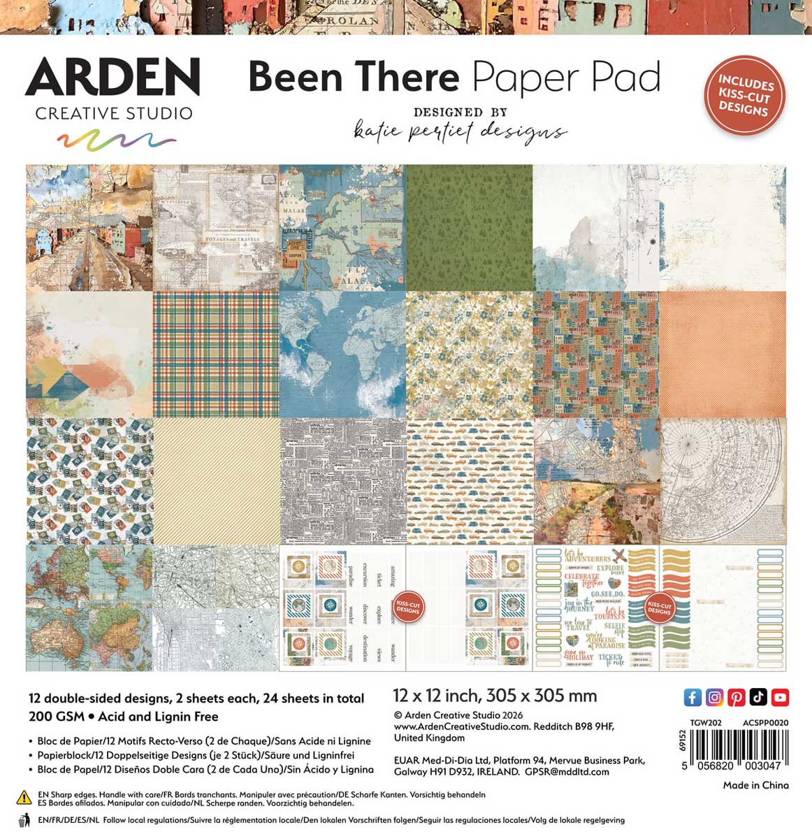 Arden Creative Studio Been There Collection - 12" x 12" Paper Pad [ACSPP0020]