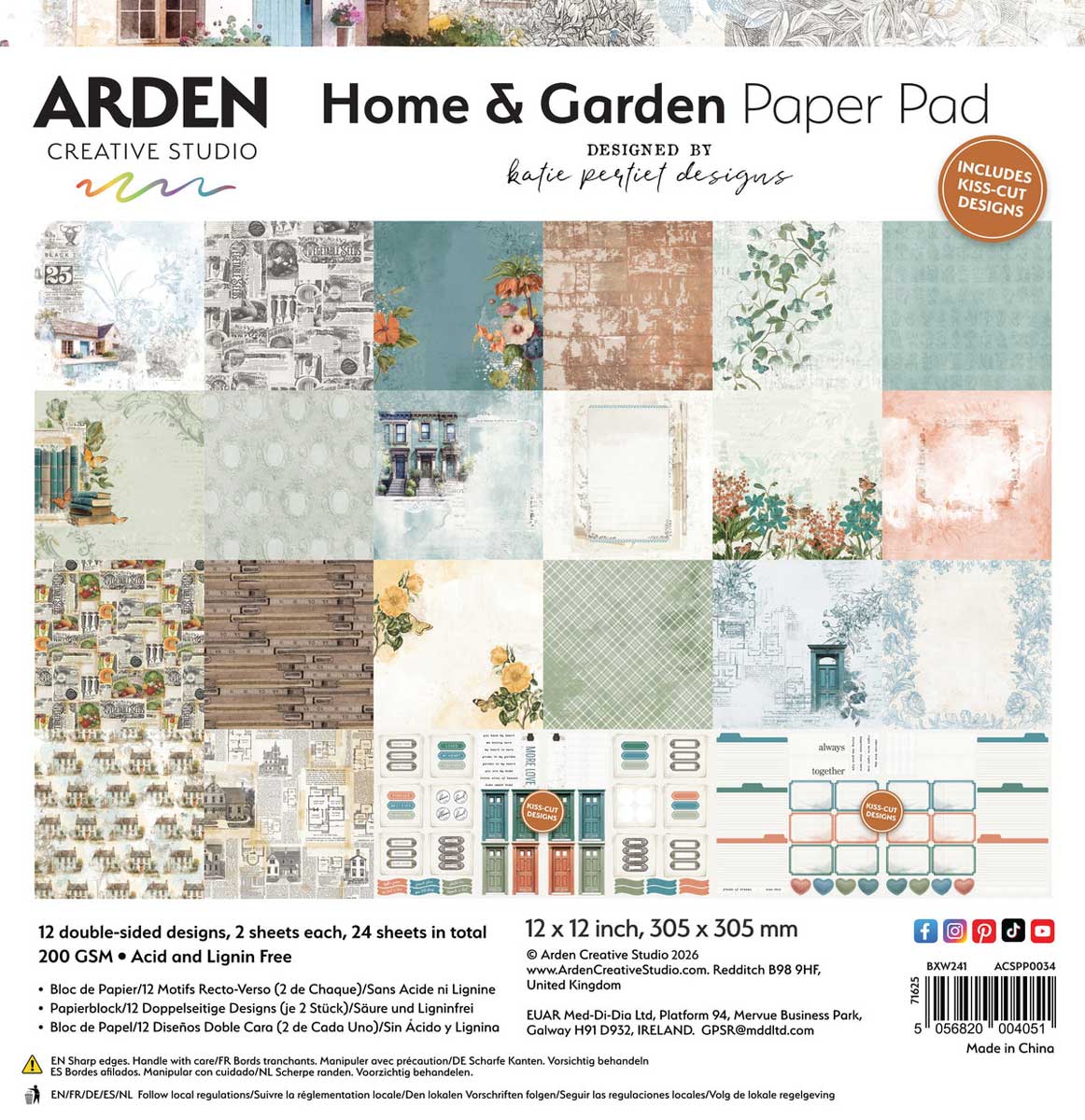 Arden Creative Studio Home & Garden Collection - 12" x 12" Paper Pad [ACSPP0034]