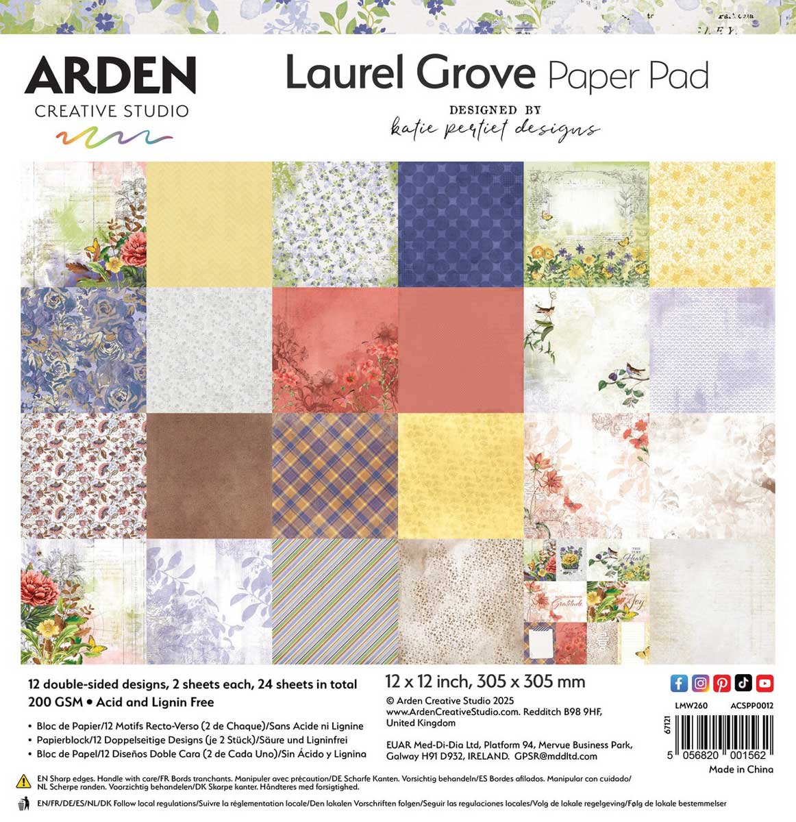 Arden Creative Studio Laurel Grove Collection - 12" x 12" Paper Pad [ACSPP0012]