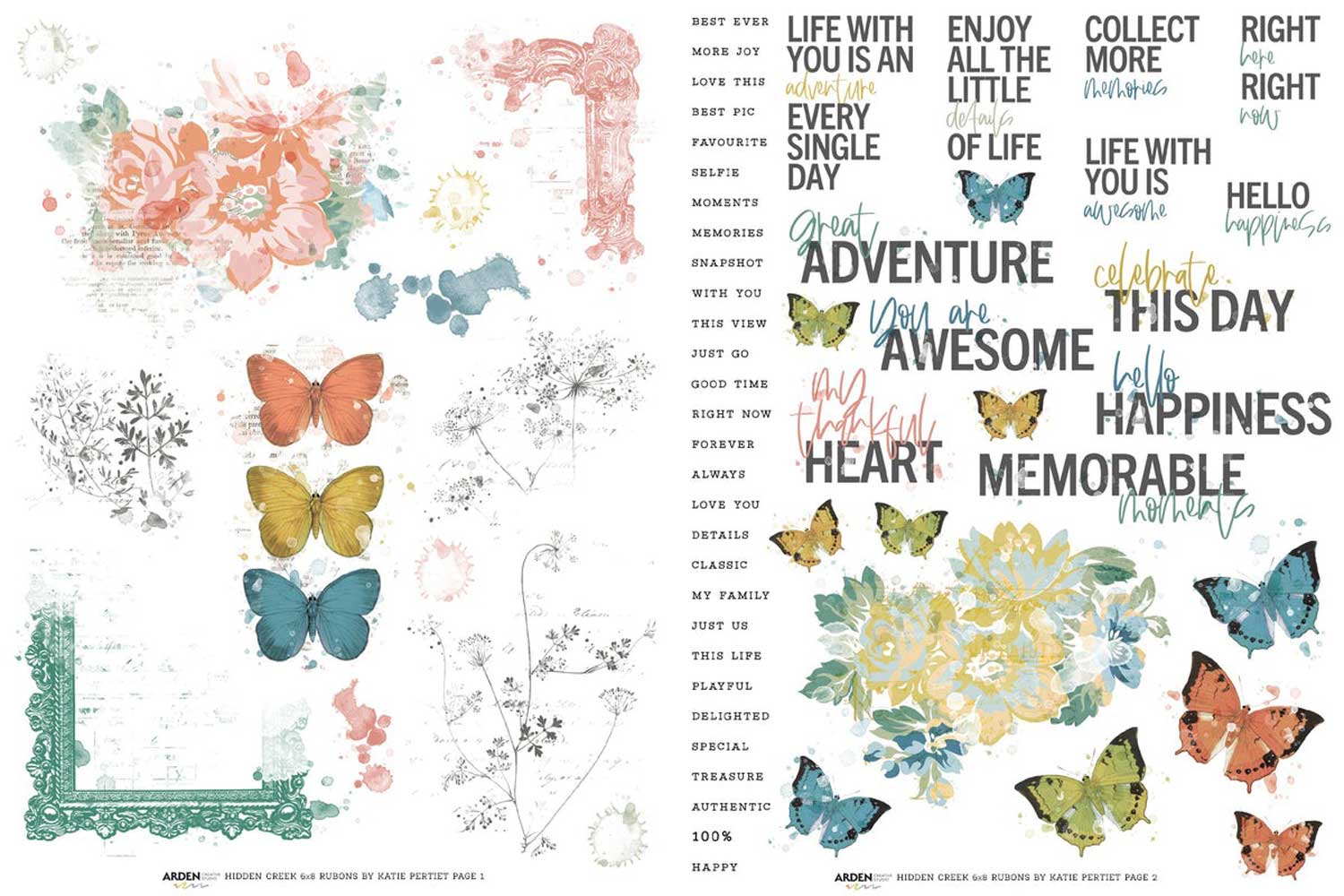 Arden Creative Studio Page Starters Collection - Rub-On Transfer Set [ACSRO0002] - Image 2