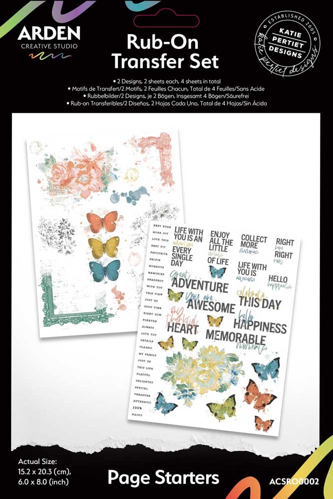 Arden Creative Studio Page Starters Collection - Rub-On Transfer Set [ACSRO0002]