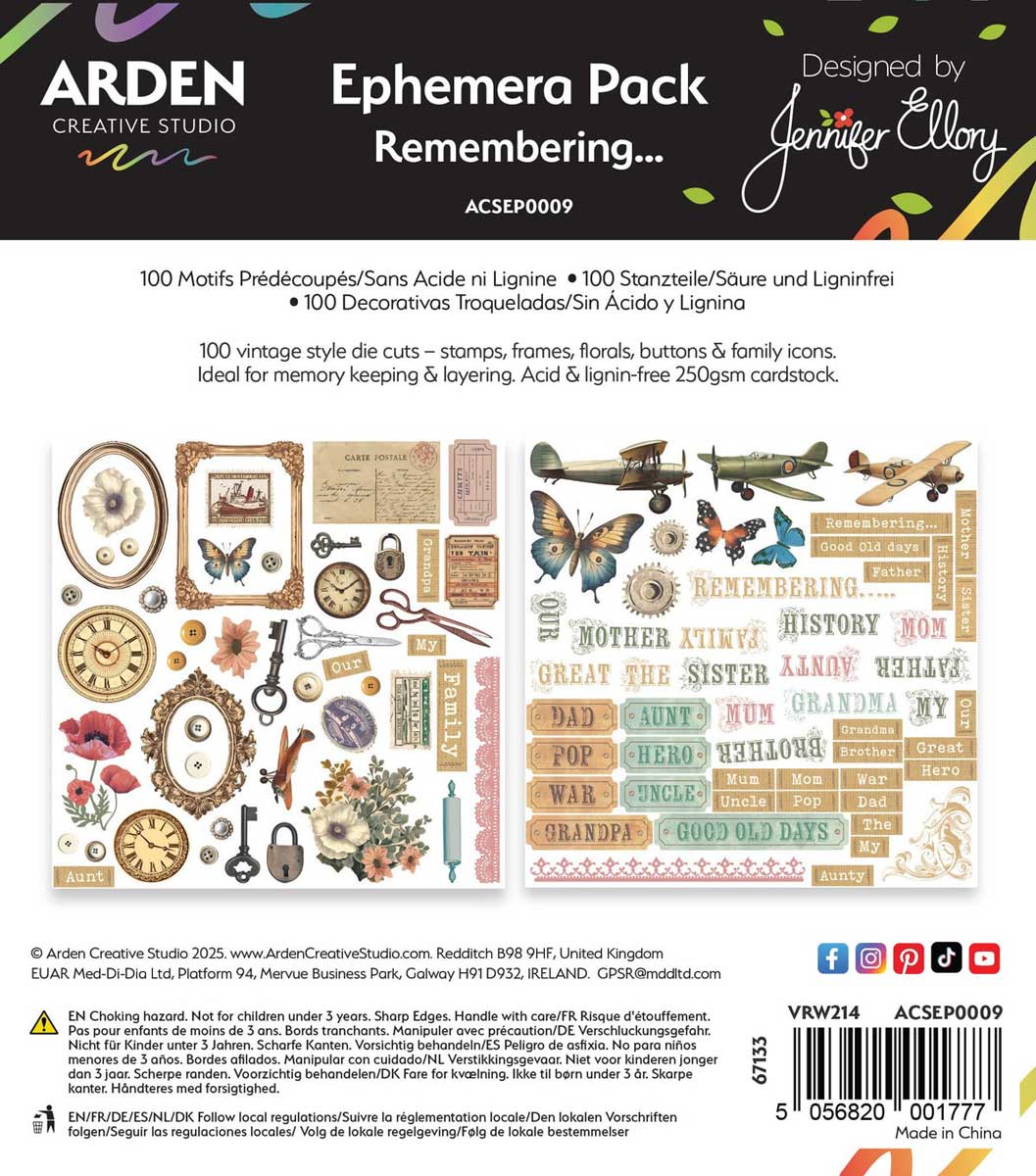 Arden Creative Studio Remembering Collection - Ephemera Pack [ACSEP0009]