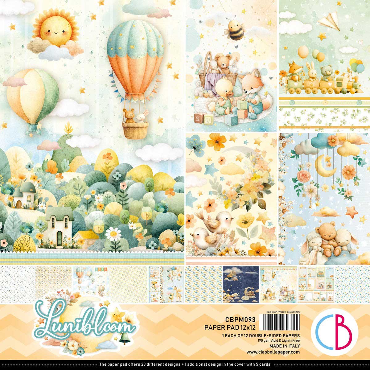 Ciao Bella 12" x 12" Creative Pad - Lunibloom [CBPM093]