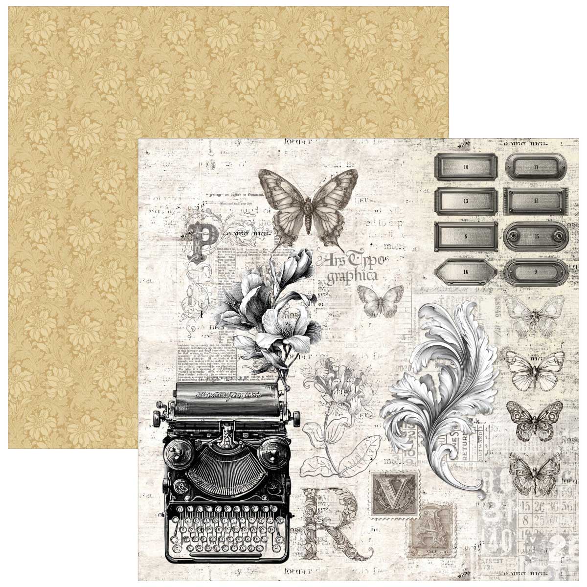 Ciao Bella 12" x 12" Patterns Pad - Typographic [CBT095] - Image 3