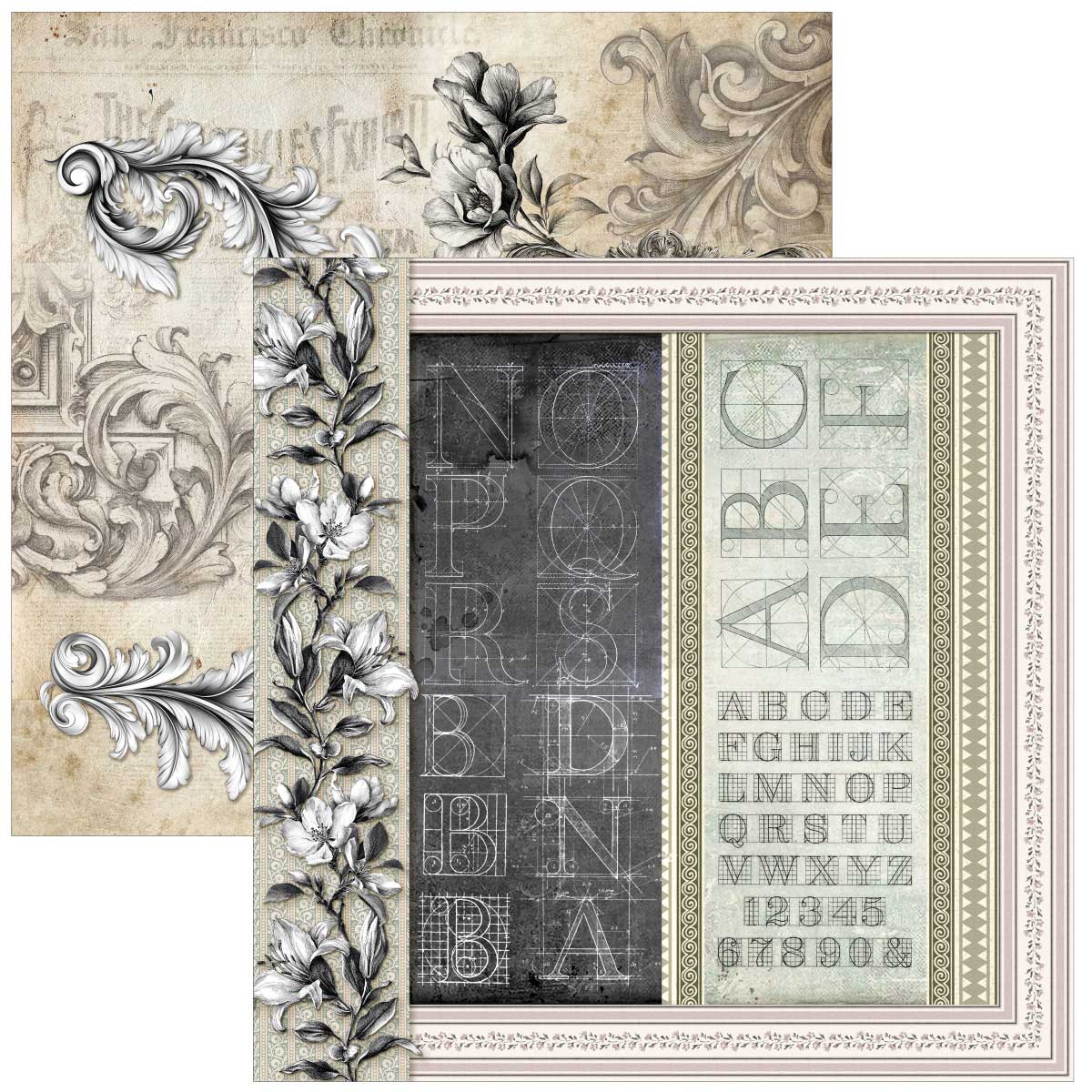 Ciao Bella 12" x 12" Patterns Pad - Typographic [CBT095] - Image 4
