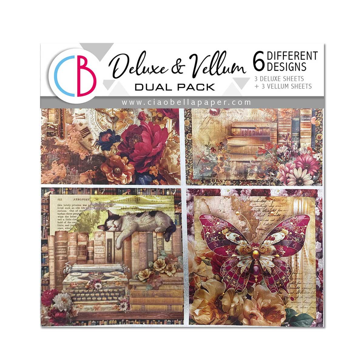 Ciao Bella 6" x 6" Deluxe & Vellum Dual Pack - Book Lovers [CBXQ004]