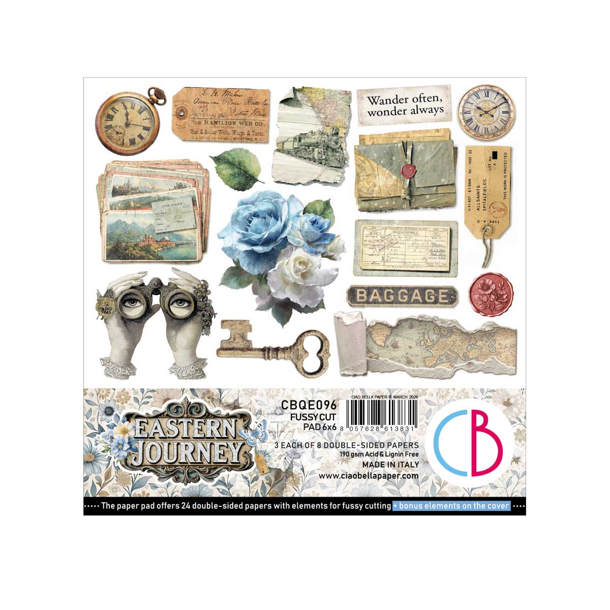 Ciao Bella 6" x 6" Fussy Cut Paper Pad - Eastern Journey [CBQE096]