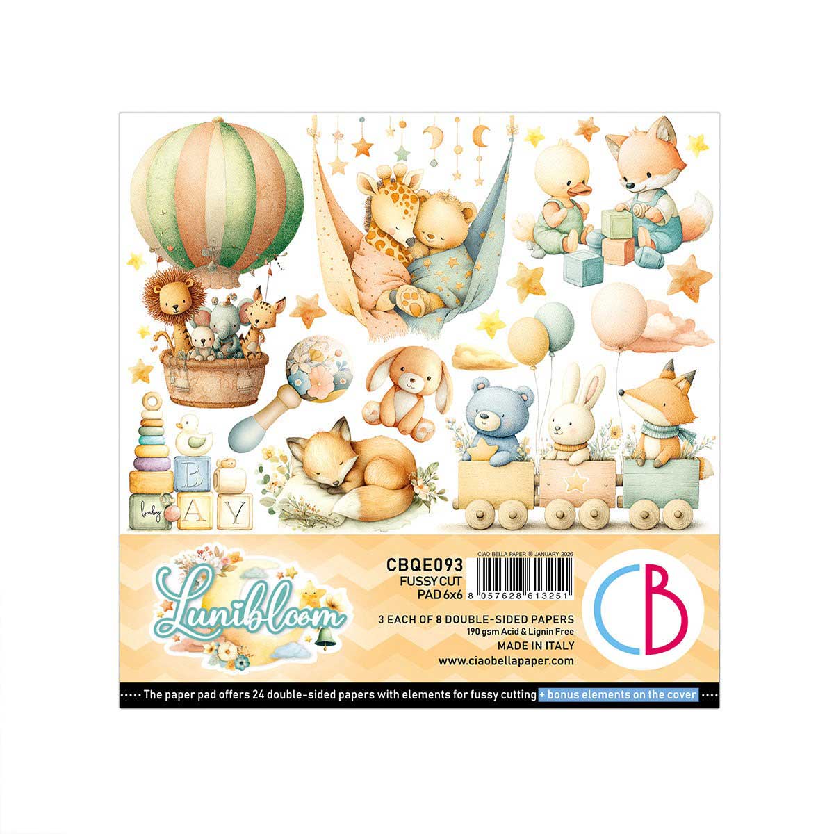 Ciao Bella 6" x 6" Fussy Cut Paper Pad - Lunibloom [CBQE093]