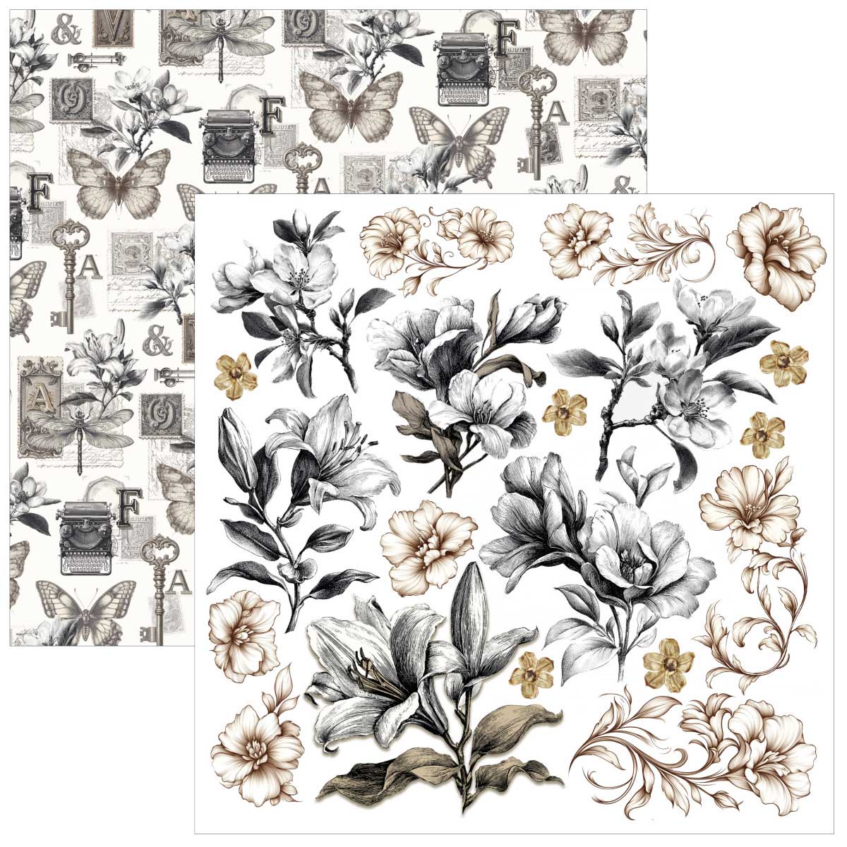 Ciao Bella 6" x 6" Fussy Cut Paper Pad - Typographic [CBQE095] - Image 2