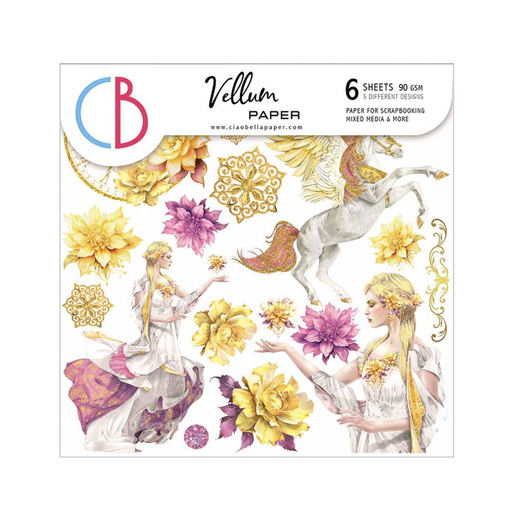 Ciao Bella 6" x 6" Fussy Cut Vellum Paper Pack - Ethereal [CBVQ012]