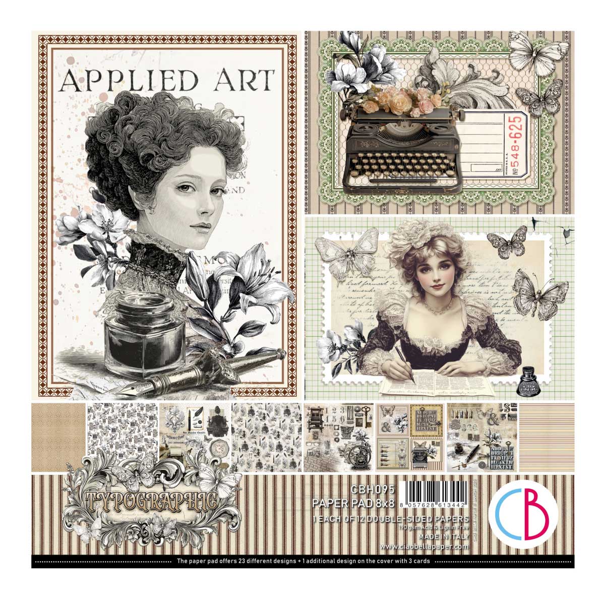 Ciao Bella 8 x 8" Creative Pad - Typographic [CBH095]