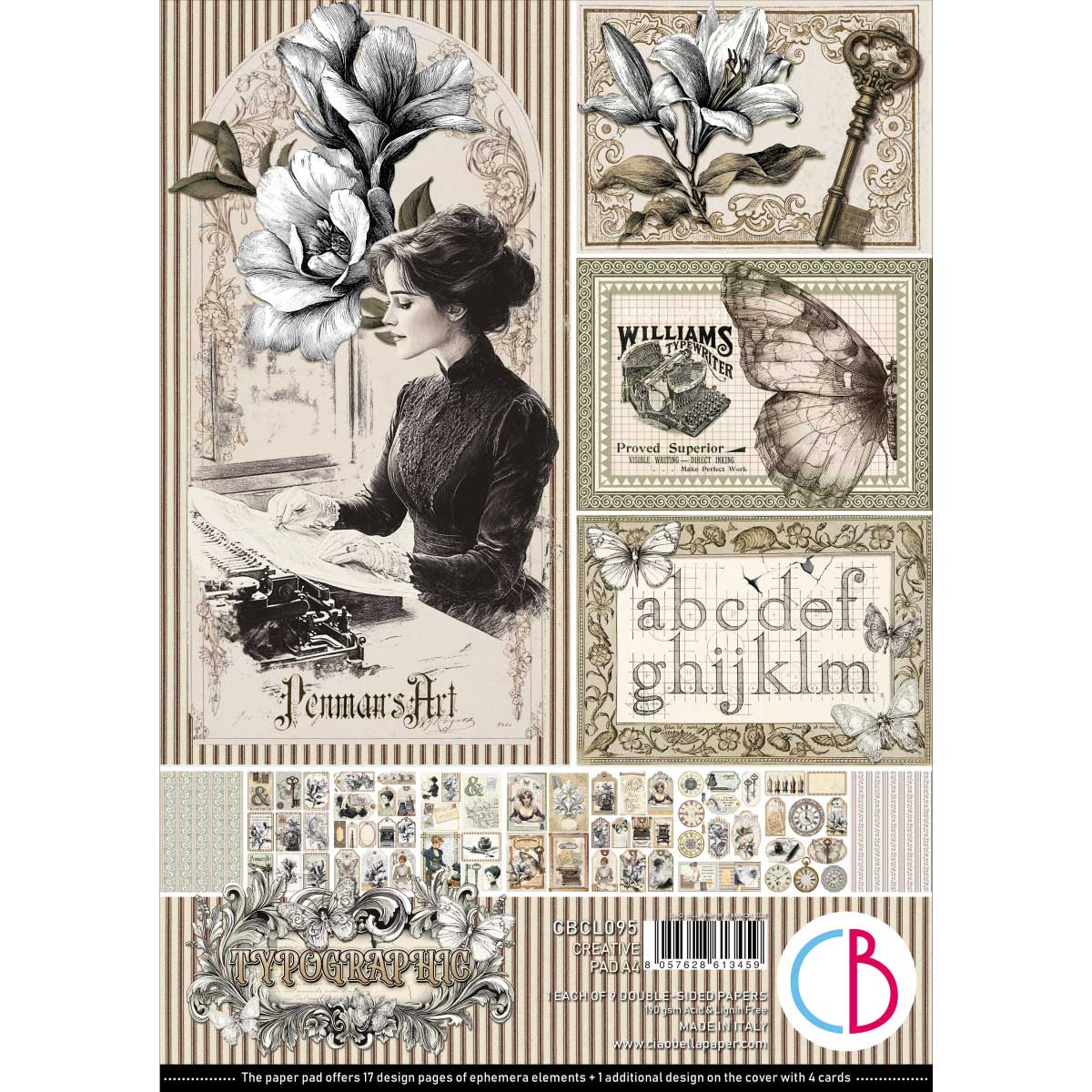 Ciao Bella A4 Creative Pad - Typographic [CBCL095]