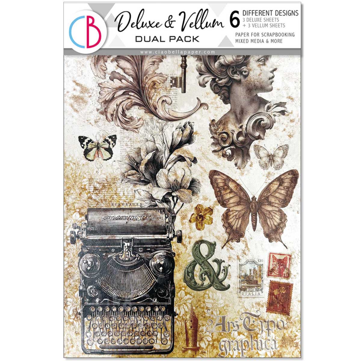 Ciao Bella A4 Deluxe & Vellum Dual Pack - Typographic [CBX008]