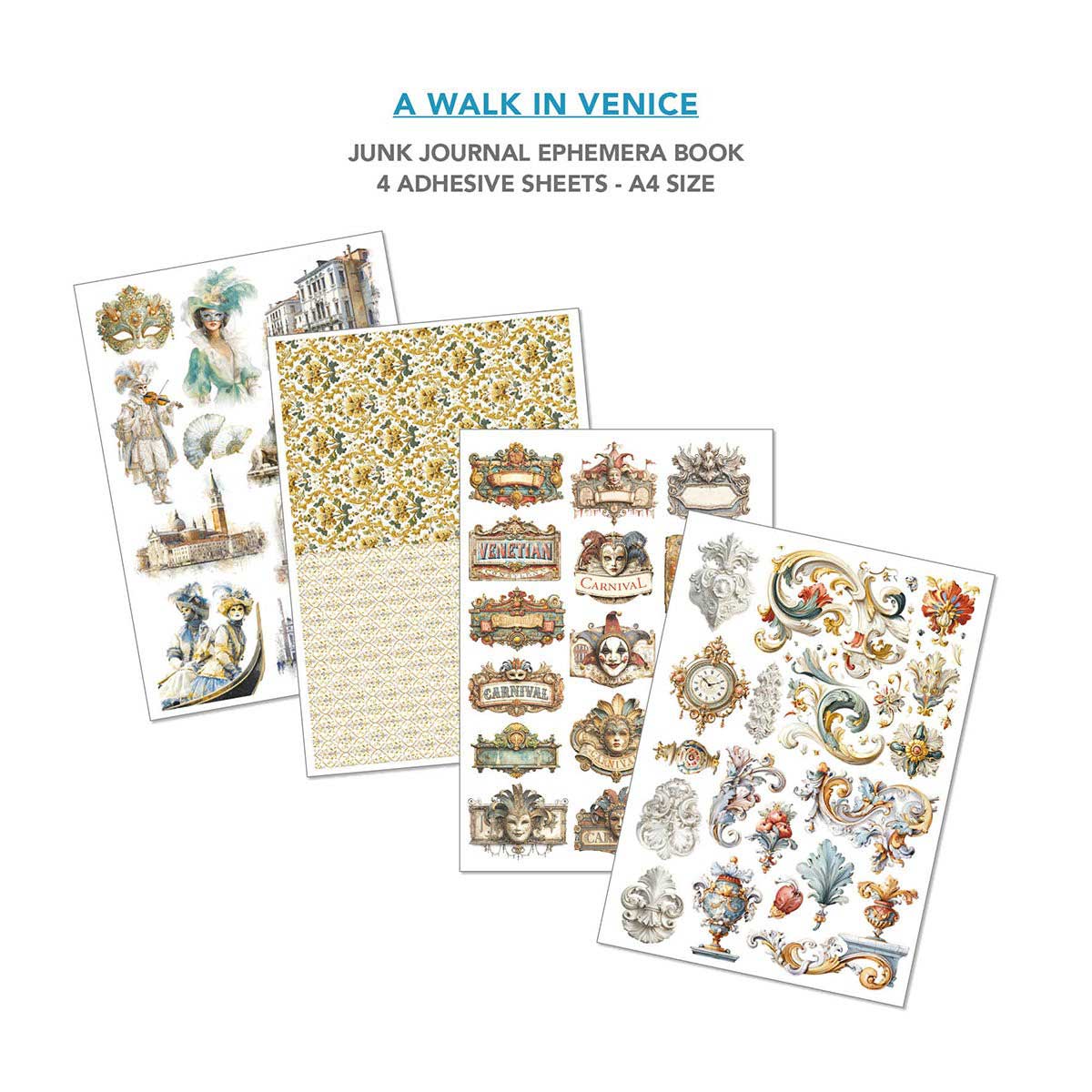 Ciao Bella A4 Junk Journal & Ephemera Book - A Walk In Venice [CBB023] - Image 5